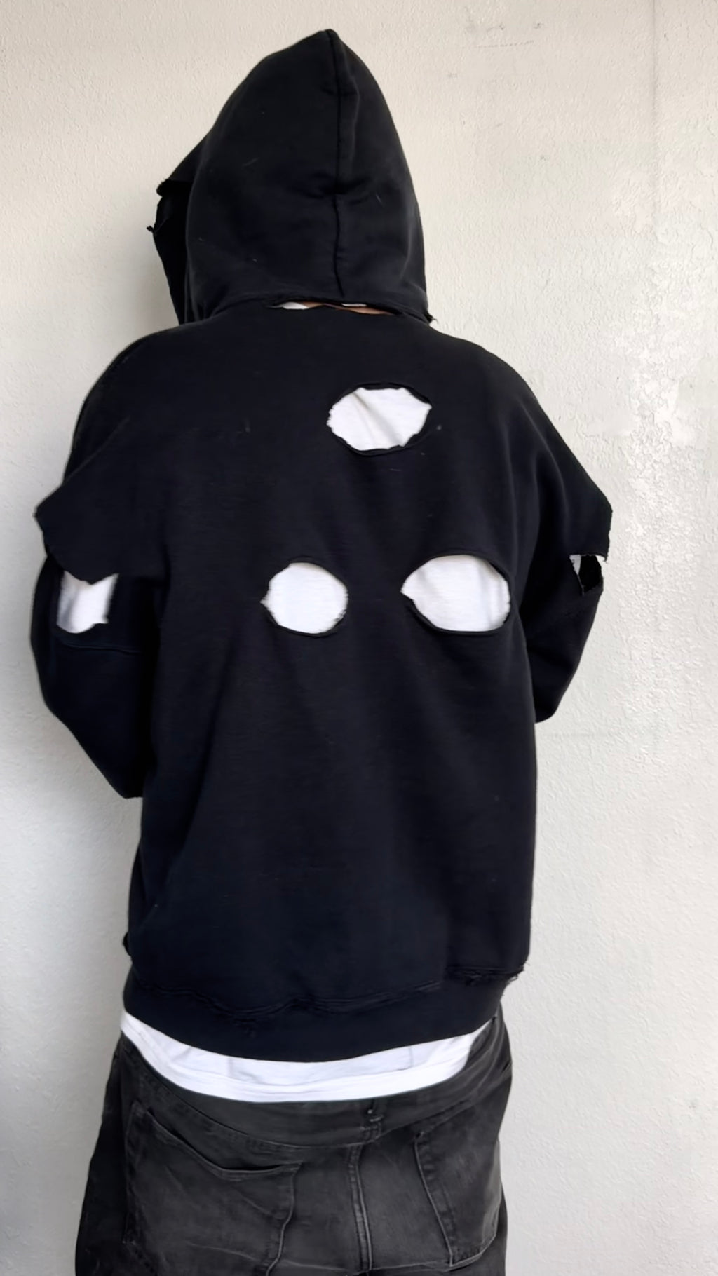 black hoodie w shotguns shots