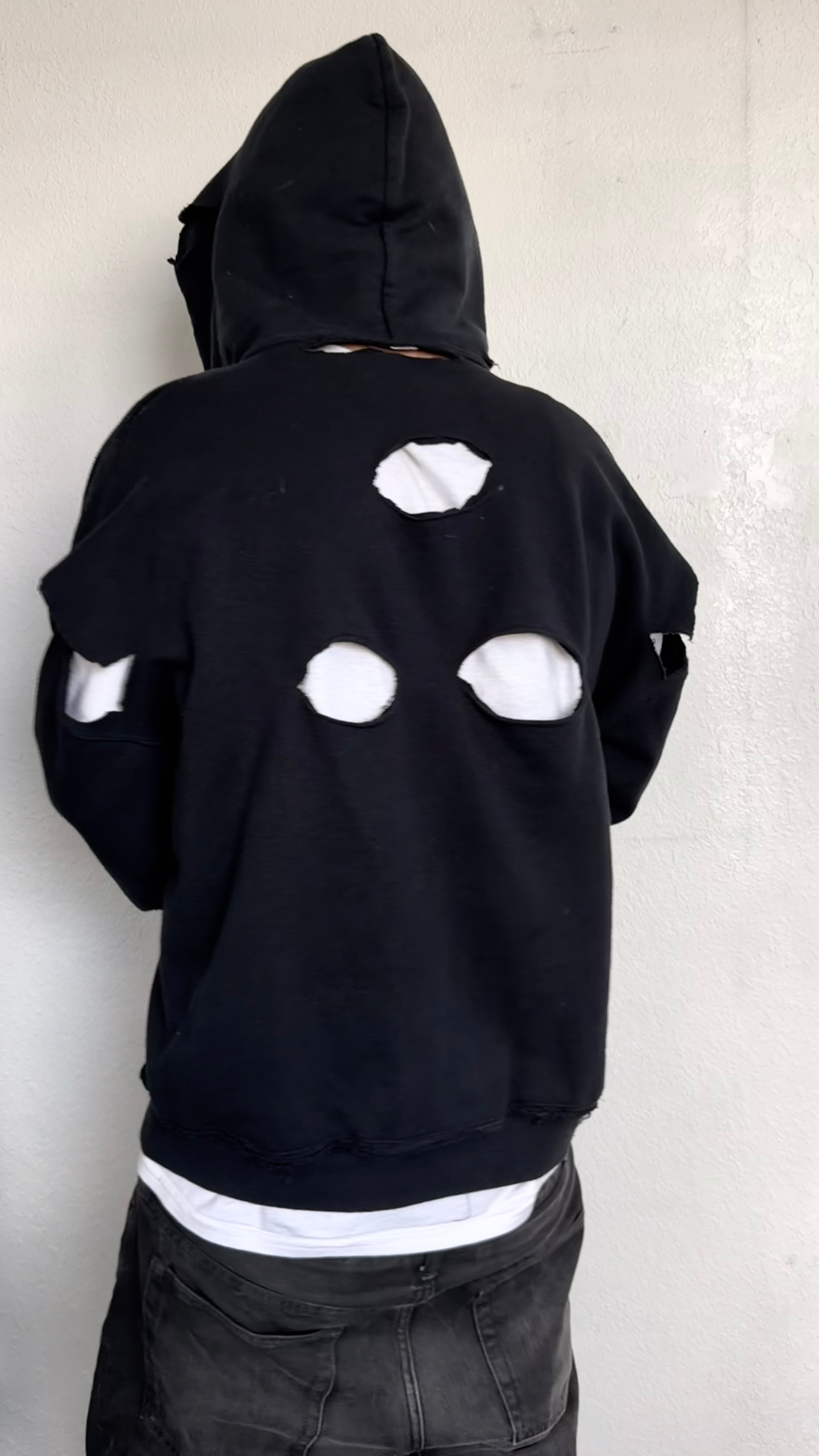 black hoodie w shotguns shots